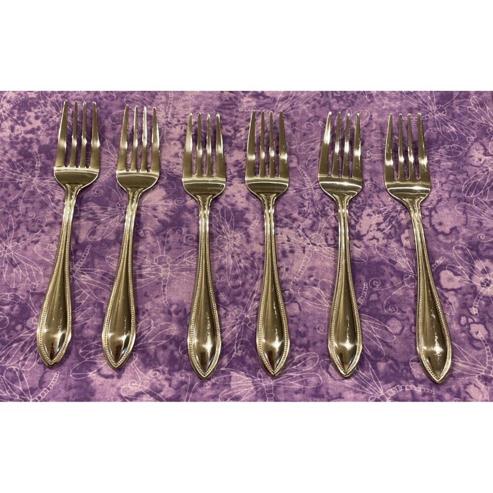 Wallace American Tradition 18/10 Stainless Salad Forks Fork Set‎ Of 6 Flatware